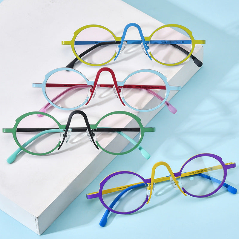 Monture de lunettes de myopie multicolore ultra légère en titane pur