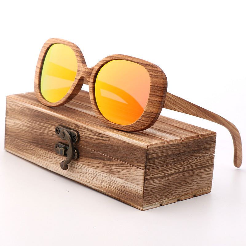 Men's And Women's Outdoor Cycling Fashion Bamboo Wood Glasses