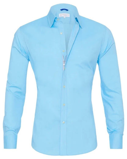 Chemise à manches longues avec fermeture éclair et boutons pour homme