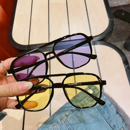 Retro TR Transparent Yellow Sunglasses Handsome