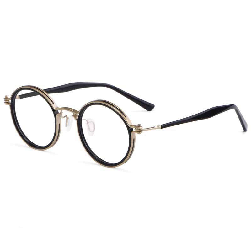 Monture de lunettes rétro en titane pur pour hommes et femmes, monture de lunettes en titane pur