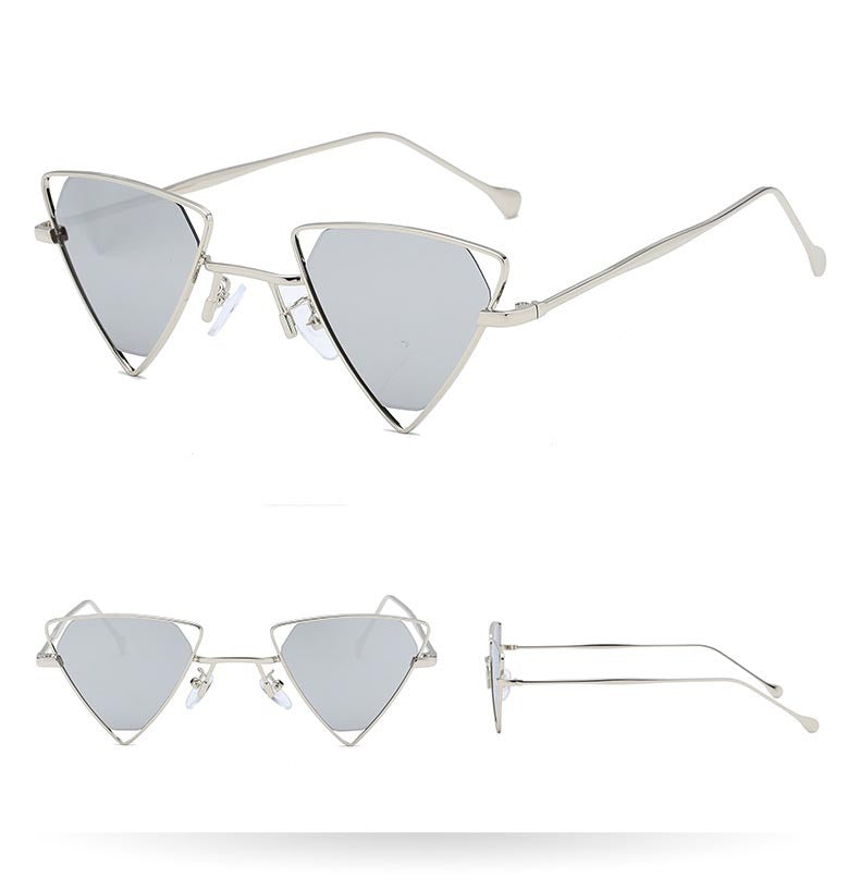 Fashion Simple Triangle Metal Hollow Sunglasses