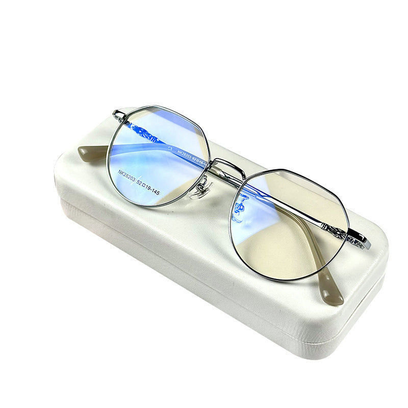 Fashion Retro Glasses Frame Optical Big Round Frame Metal Leg Simple Korean Style