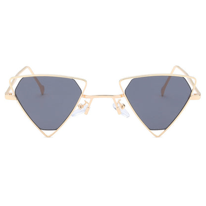 Fashion Simple Triangle Metal Hollow Sunglasses