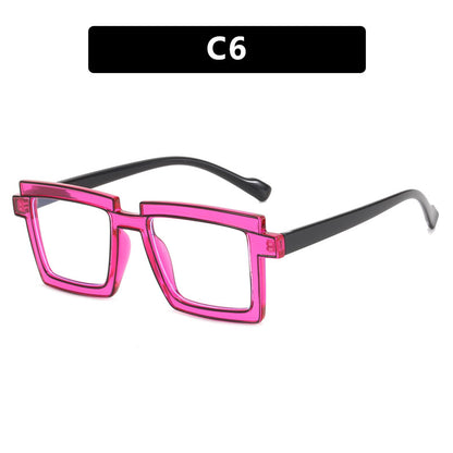 Quadratic Plain Ins Square Anti-Blue Ray TR90 Glasses