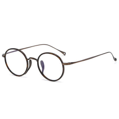 Pure Titanium Retro Round Glasses Frame