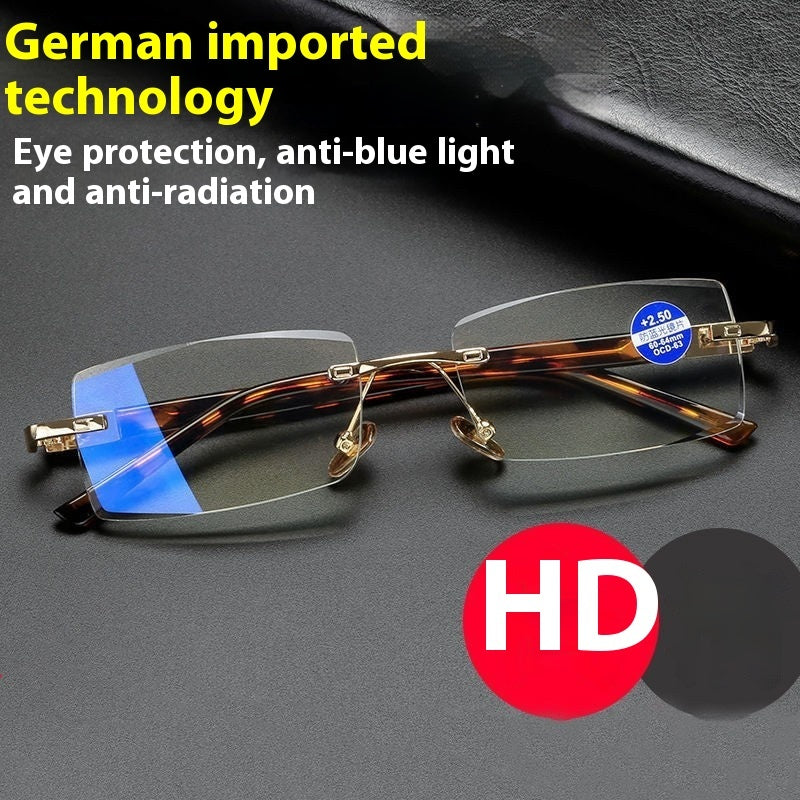 Lesebrille aus natürlichem Kristall, Anti-Strahlung, Anti-Blau-Strahlung