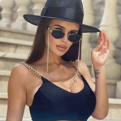 Women's Fashion Personality Chain Korean Style Sunglasses