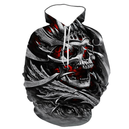 Sports Digital Printing 3D Skull Hooded Sweater