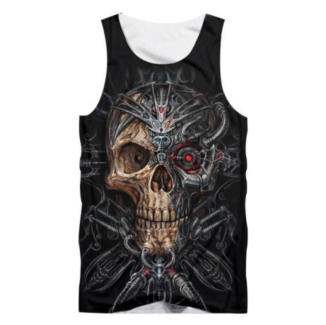 Skull Digital Printing Casual Breathable Men's New Vest