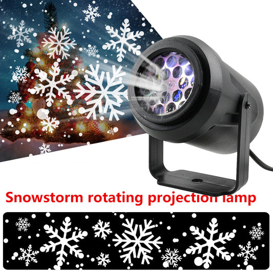 Projector Lamp High-brightness Christmas Snowflake Indoor Holiday Decoration Light Rotating