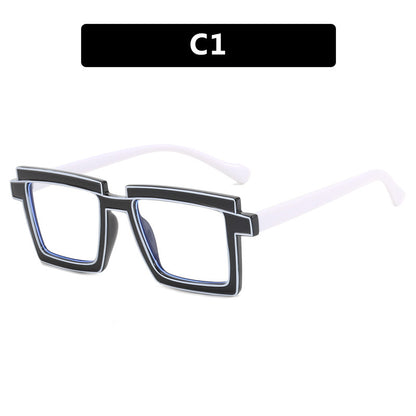 Quadratic Plain Ins Square Anti-Blue Ray TR90 Glasses