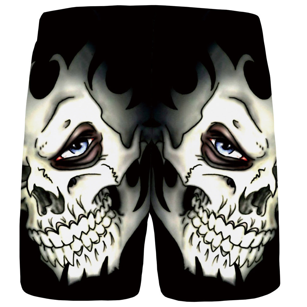 Fashionable Men's Skull 3D Digital Print Shorts