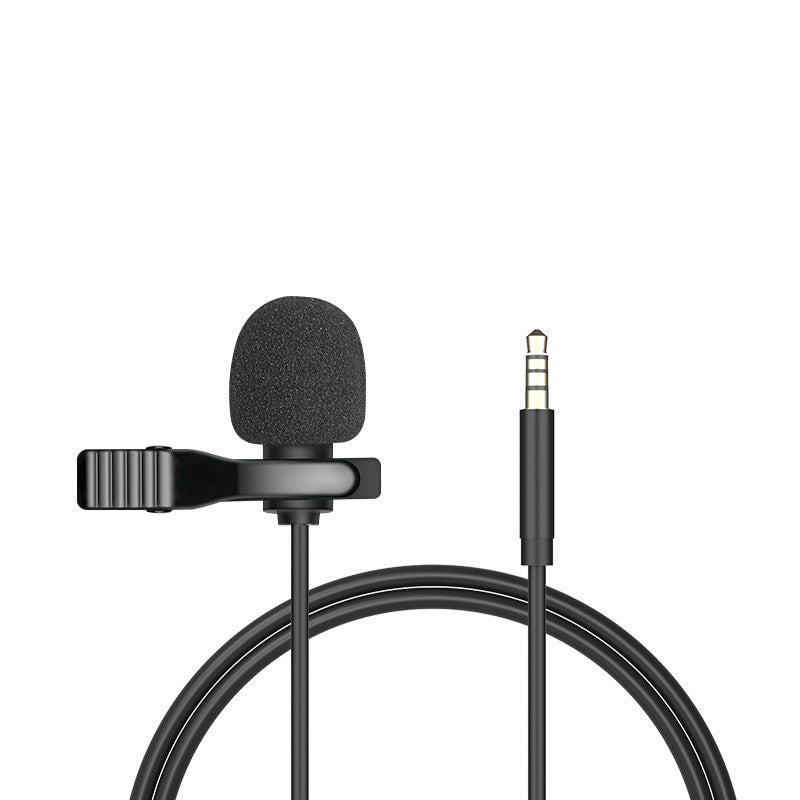 Compatible with Apple , Metal Lavalier One-point Two-amplifier Microphone Mini Live Recording Collar Clip Earphone Microphone