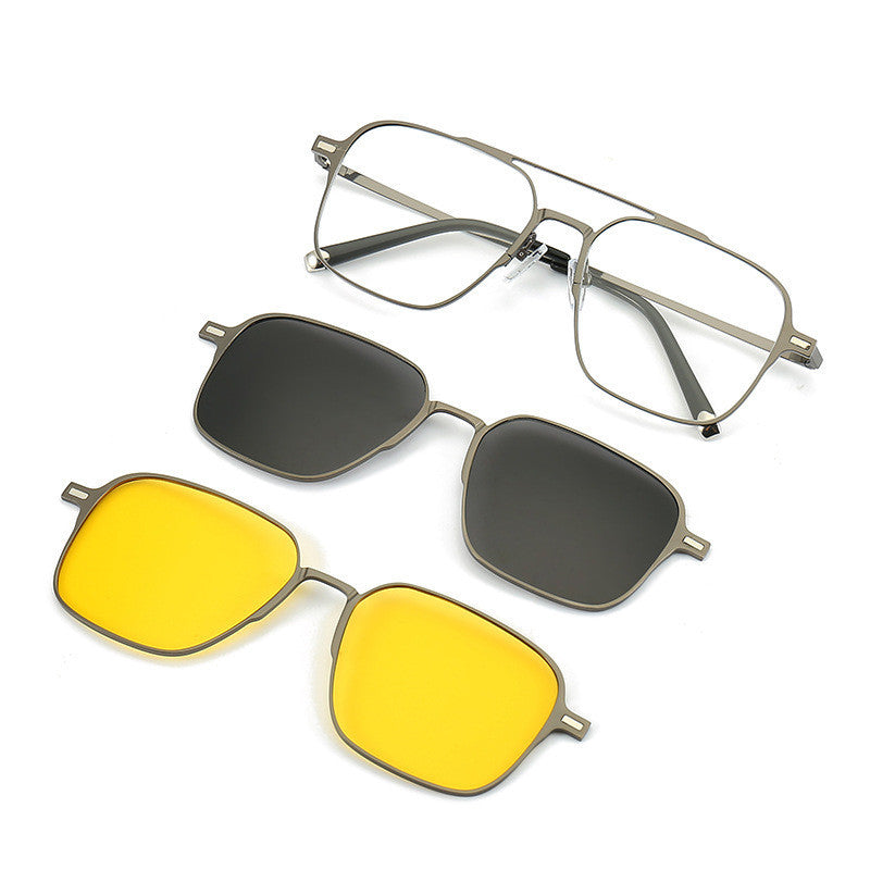 UV-Schutz Sonnenbrille Magnetische Saugnapf Set Spiegel Myopie Rahmen Polarisierte