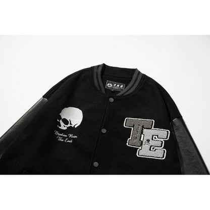 Skull And Crossbones Baseball Jacket Men