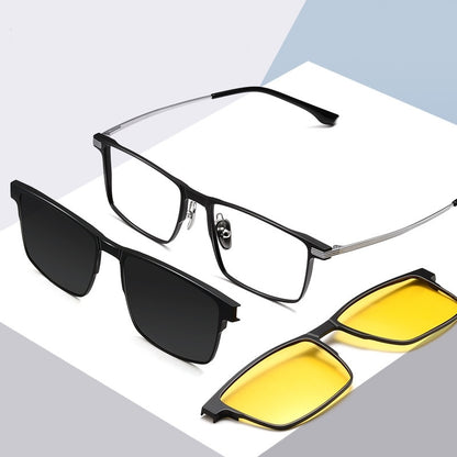 UV-Schutz Sonnenbrille Magnetische Saugnapf Set Spiegel Myopie Rahmen Polarisierte