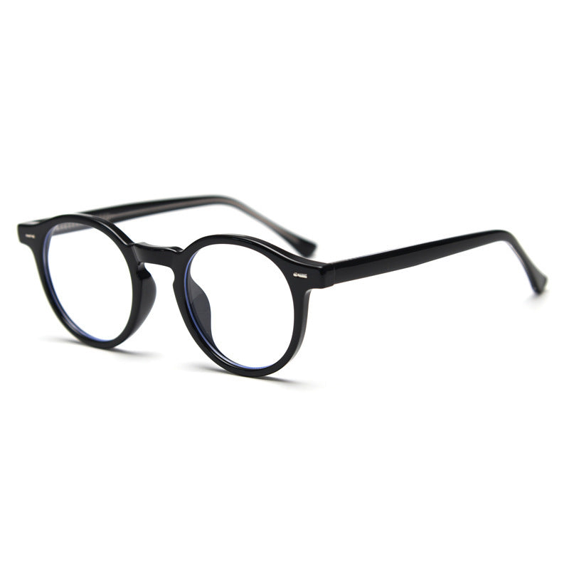 K9157 Japanese And Korean Myopia Glasses Rim Trendy Men's Female Online Influencer Artistic Retro Round Plain Glasses Frame Degrees