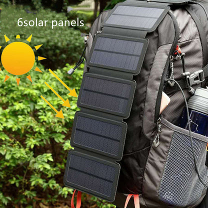 Outdoor-Falt-Solarpanel-Ladegerät, tragbar, 5 V, 2,1 A, USB-Ausgangsgeräte, Camp-Wanderrucksack, Reise-Netzteil für Smartphones