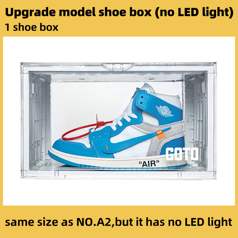 Boîte de rangement à ouverture latérale transparente à commande vocale intelligente Armoire à chaussures à LED émettant de la lumière