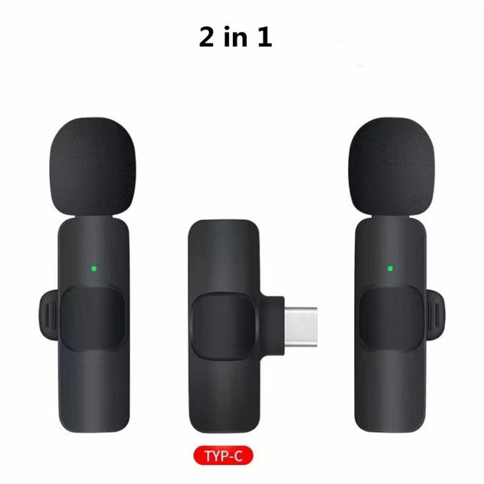 Mini microphone cravate sans fil pour enregistrement audio et vidéo avec chargement de téléphone Microphone cravate sans fil pour diffusion Ensemble de microphones à revers pour enregistrement vidéo court Microphone à main rechargeable Stream en direct