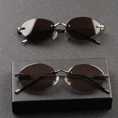 Frameless Oval Style Anti Fatigue Sunglasses