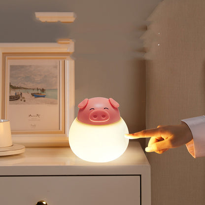 Lampe de chevet en silicone en forme de cochon