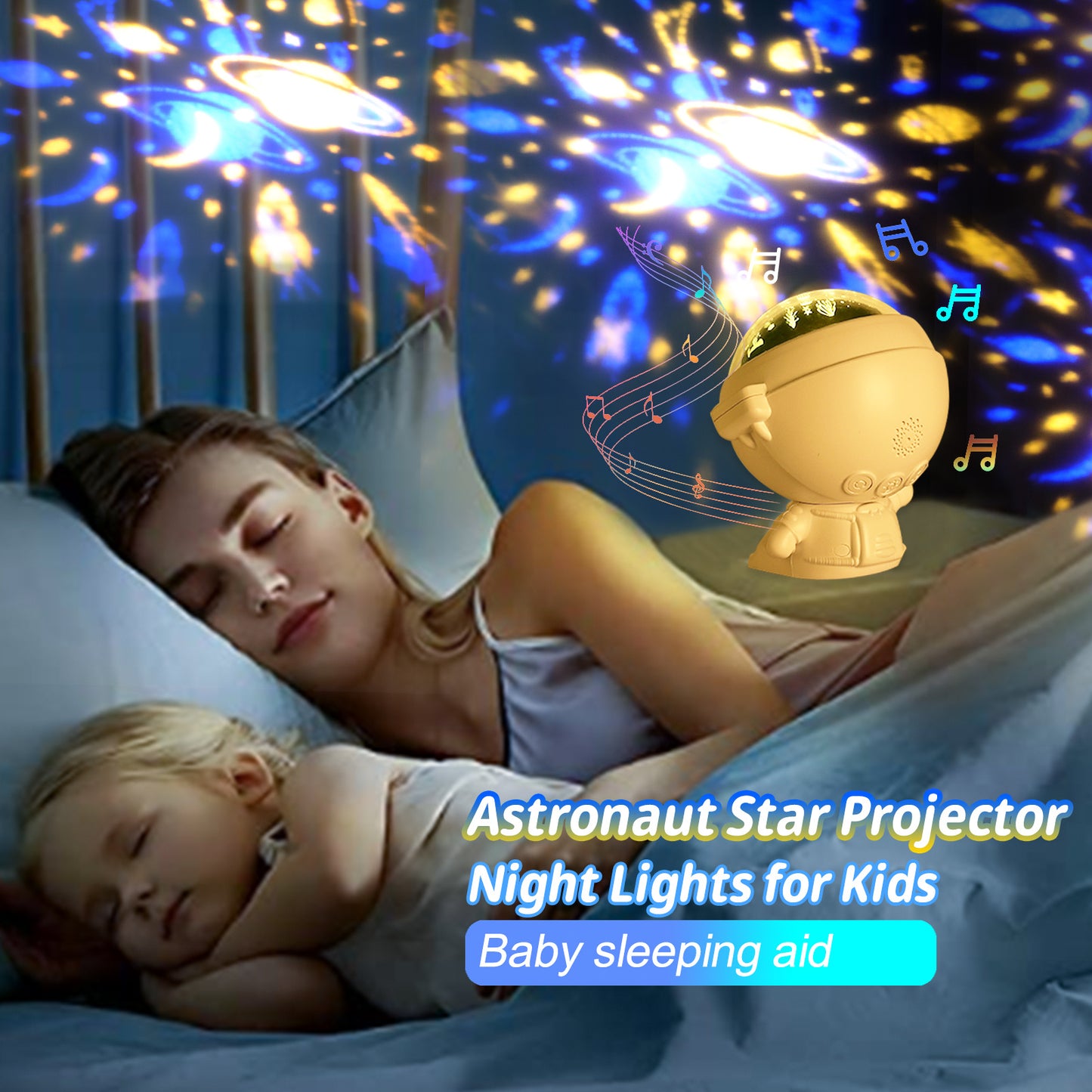 Projecteur d'étoiles de la galaxie, veilleuse de ciel étoilé, lampe d'astronaute, décoration de chambre, cadeau pour enfant, bébé, Noël, projection d'astronaute