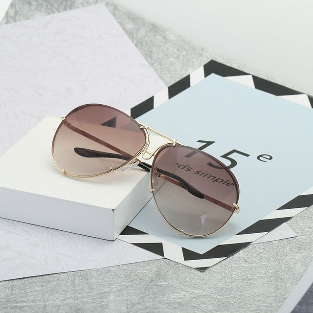 Women's Fashion Lens Sunglasses Gradient Color