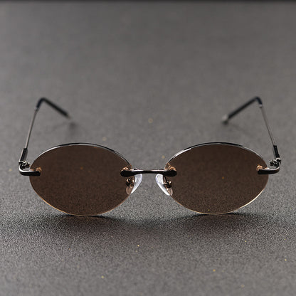 Frameless Oval Style Anti Fatigue Sunglasses