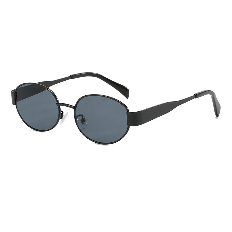 Women's Metal Retro Oval Sunglasses